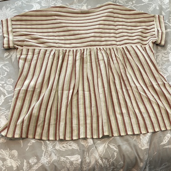 NWT Crinkle Cotton Lakeline Popover Shirt in Stripe - Size Large - Picture 10 of 10